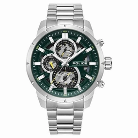 Police Chronograph Green Dial Stainless Steel Band Neist Men's Watch PEWJK0021805