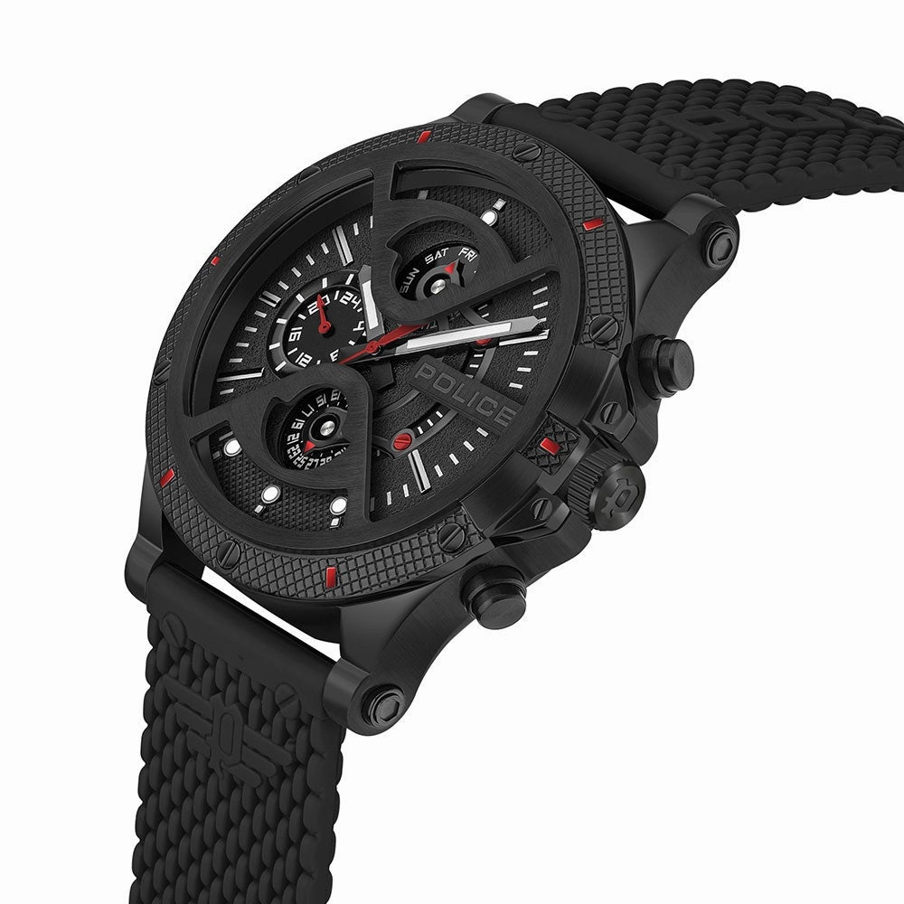 Police Surigao Black Silicon Strap Watch PEWJQ2110551