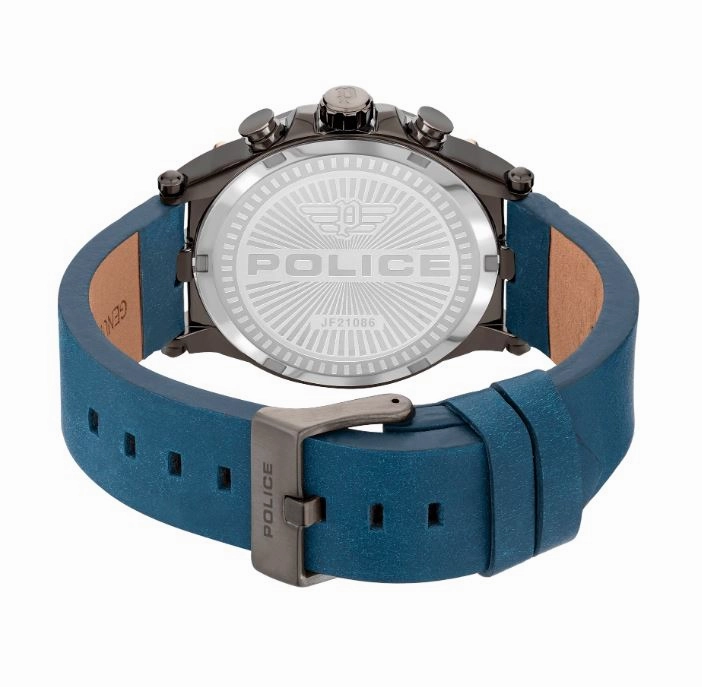 Police Taman Blue Leather Strap Watch PEWJF2108602