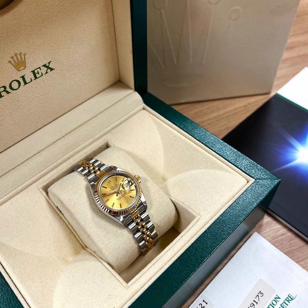 Pre Owned Rolex Oyster Perpetual Lady Datejust Bi Metal Ladies Watch 69173 Papers RW0544 (1993)