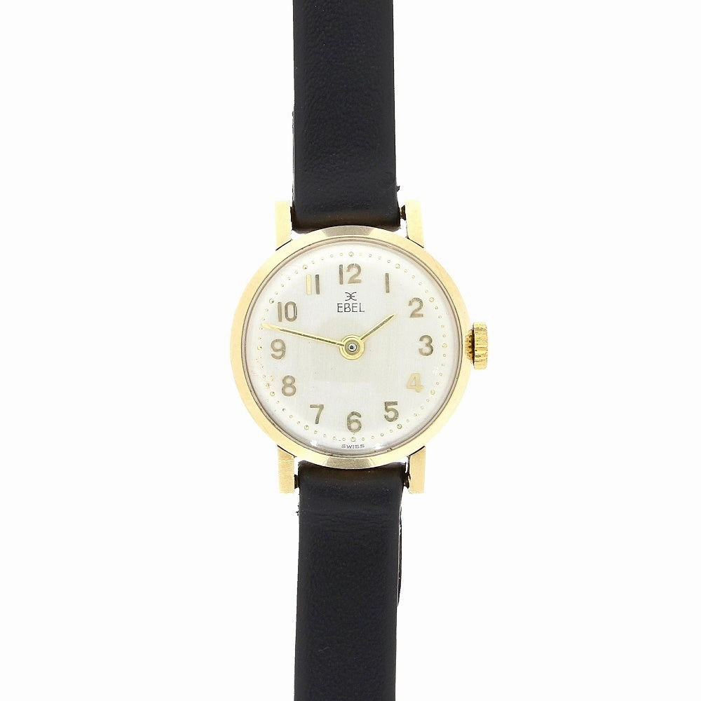 Pre Owned Vintage Ebel 9ct Gold Leather Strap Mechanical Ladies Watch RW0571