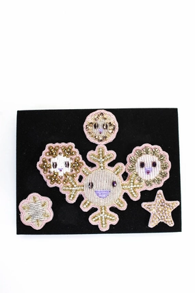 Preciously Paris Mini Pink Weather Sun Cloud Beaded ltde821 Magnetic Bag Charm Set