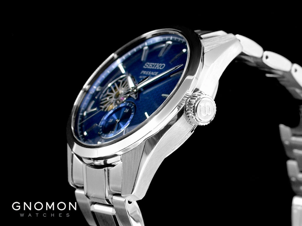 Presage Automatic Sharp Edged Open-Heart Aitetsu Blue Ref. SARJ003
