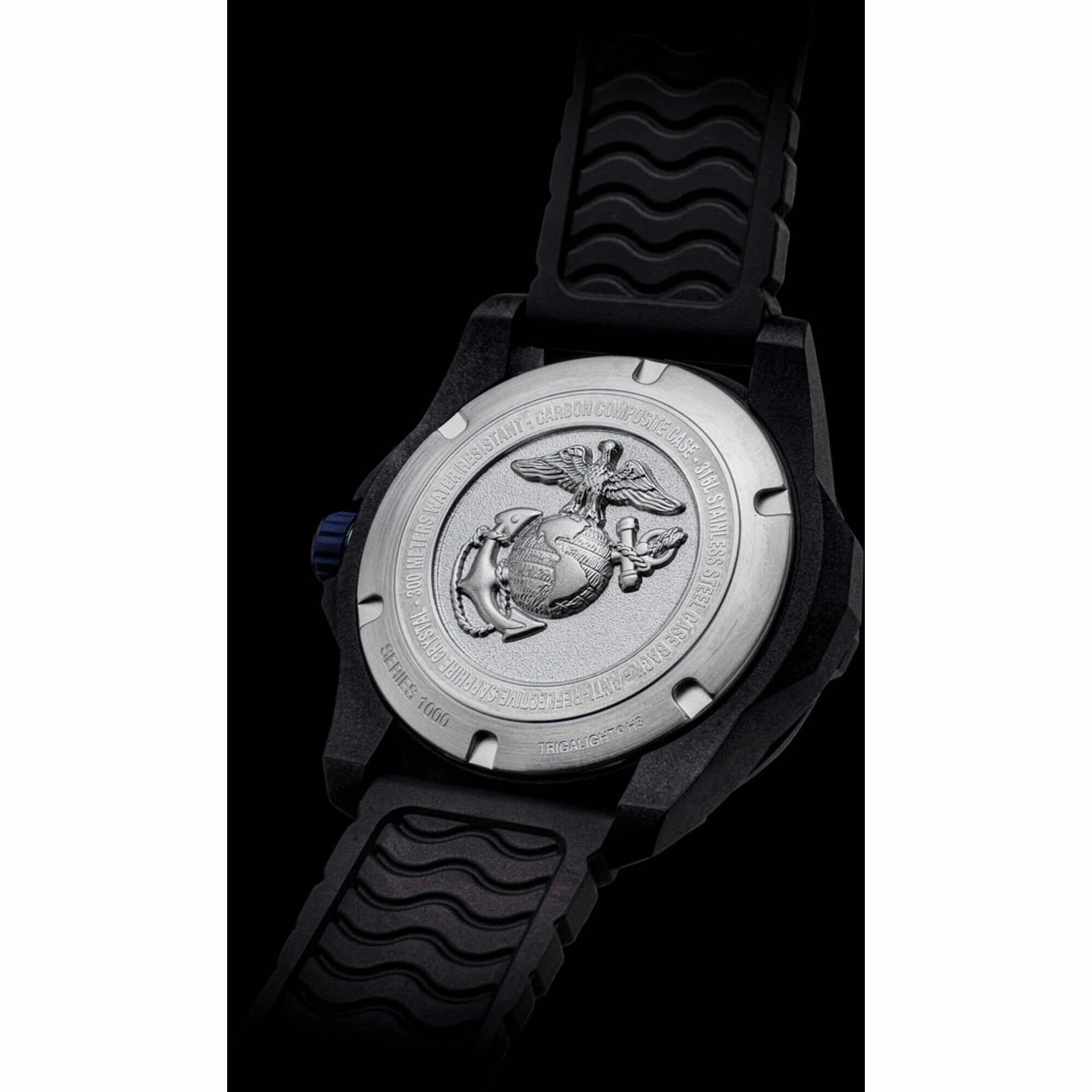 ProTek Men's Watch - USMC Series Quartz Brown Genuine Rubber Strap Date Dive | 1016D