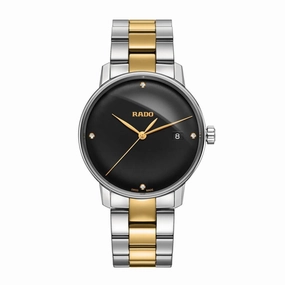 Rado R22864712 Men's Diamond Watch - Coupole Steel & Yellow Ceramic Diamond | R22864712