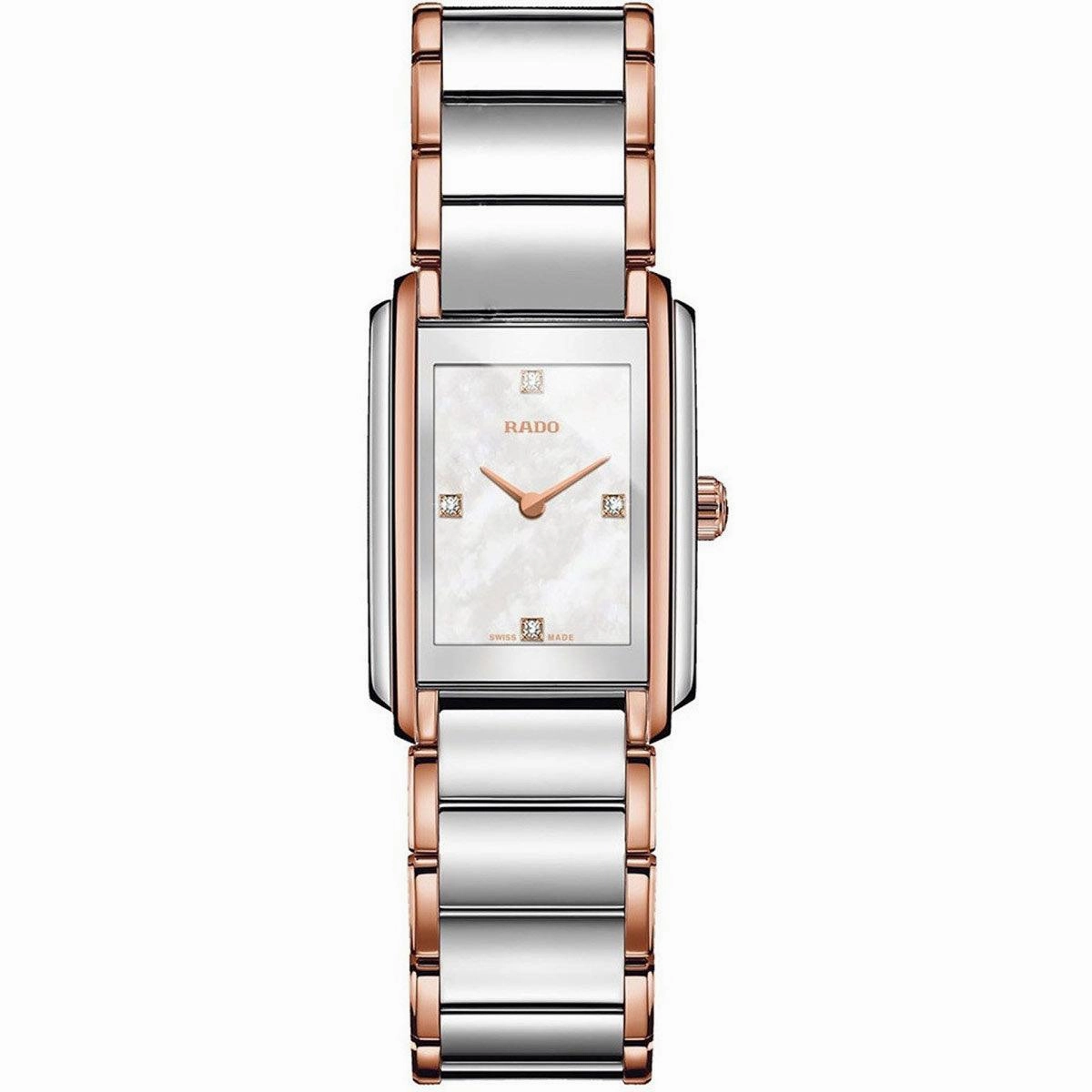 Rado Women's Diamond Watch - Integral MOP Dial Two Tone Bracelet | R20211903