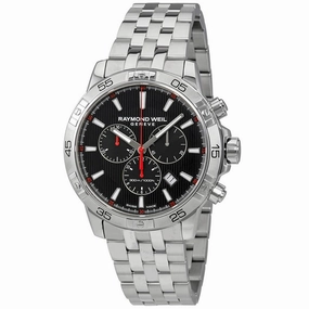Raymond Weil Men's Chronograph Watch - Tango Black Dial Silver Steel | 8560-ST2-20001