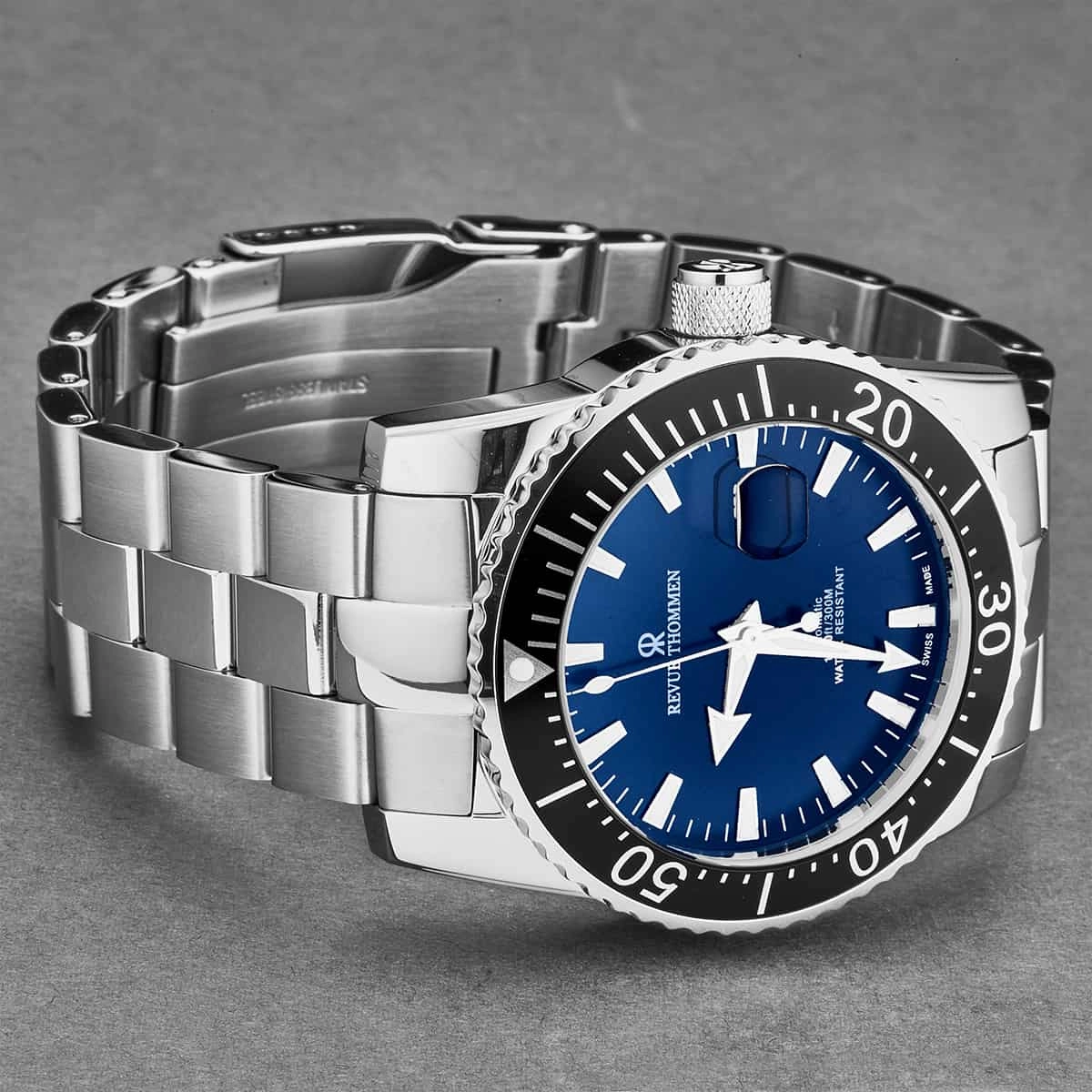 Revue Thommen Men's 17030.2125 'Diver' Blue Dial Stainless Steel Swiss Automatic Watch