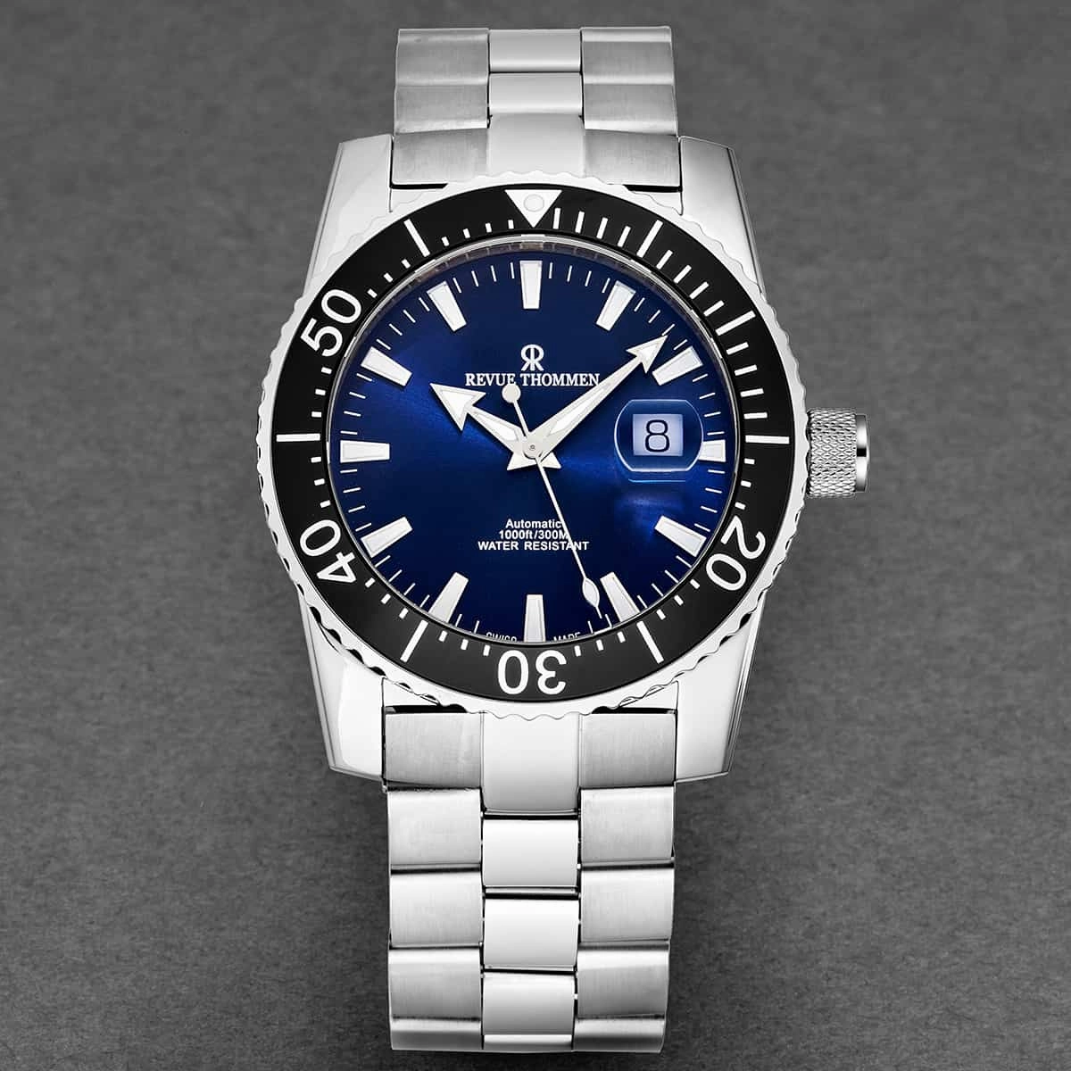 Revue Thommen Men's 17030.2125 'Diver' Blue Dial Stainless Steel Swiss Automatic Watch
