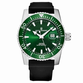 Revue Thommen Men's 17030.2534 'Diver' Green Dial Rubber Strap Swiss Automatic Watch