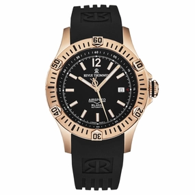 Revue Thommen Men's 'Air speed' Black Dial Black Rubber Strap Automatic Watch 16070.4667