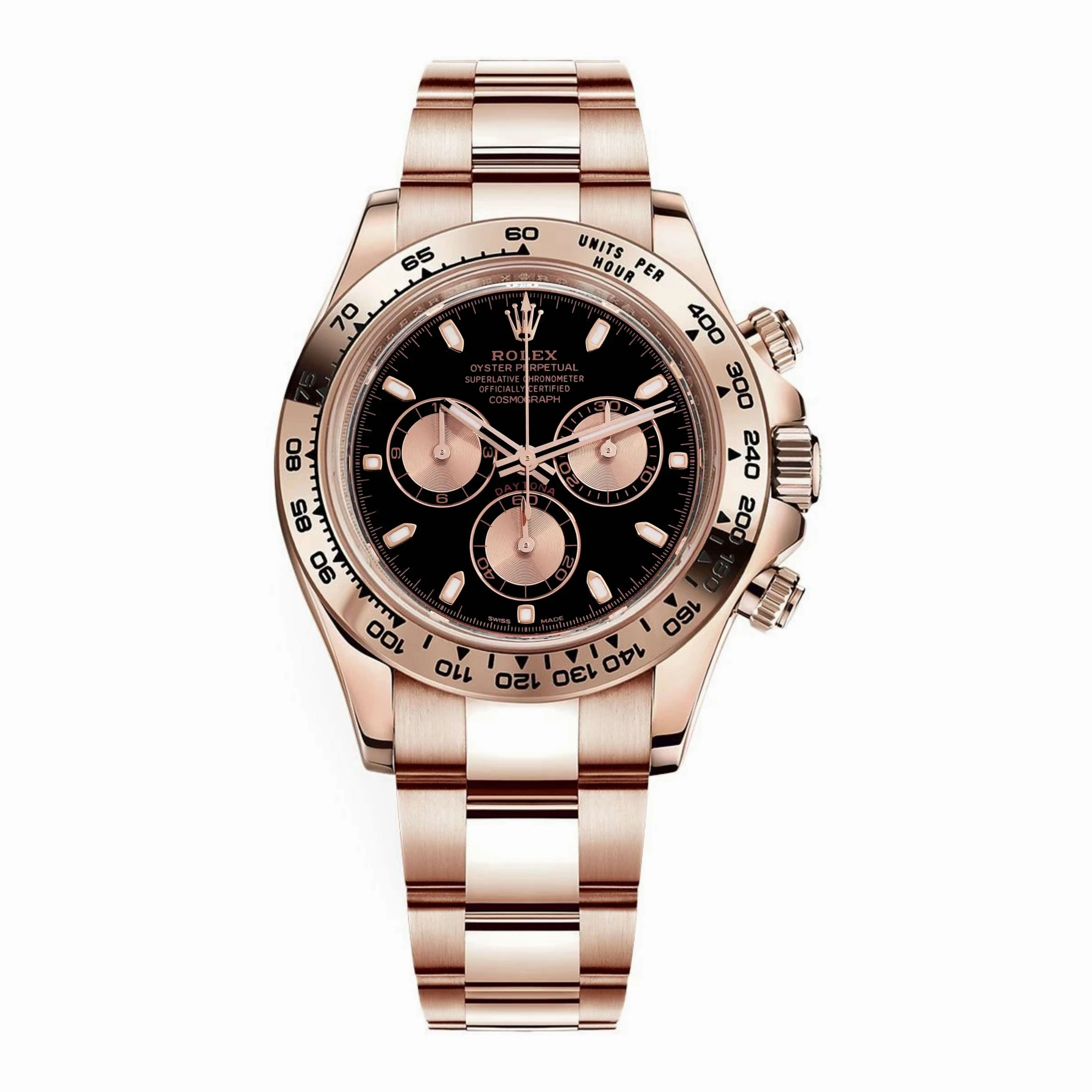 Rolex Cosmograph Daytona 40mm - Ref: 116505-0008 - Black Index Dial, 18K Rose Gold Oyster Bracelet Men's Watch