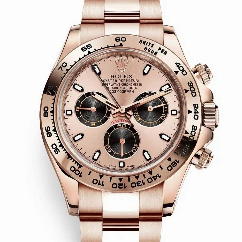 Rolex Cosmograph Daytona 40mm - Ref: 116505-0009 - Rose & Black Index Dial, 18K Rose Gold Oyster Bracelet Men's Watch