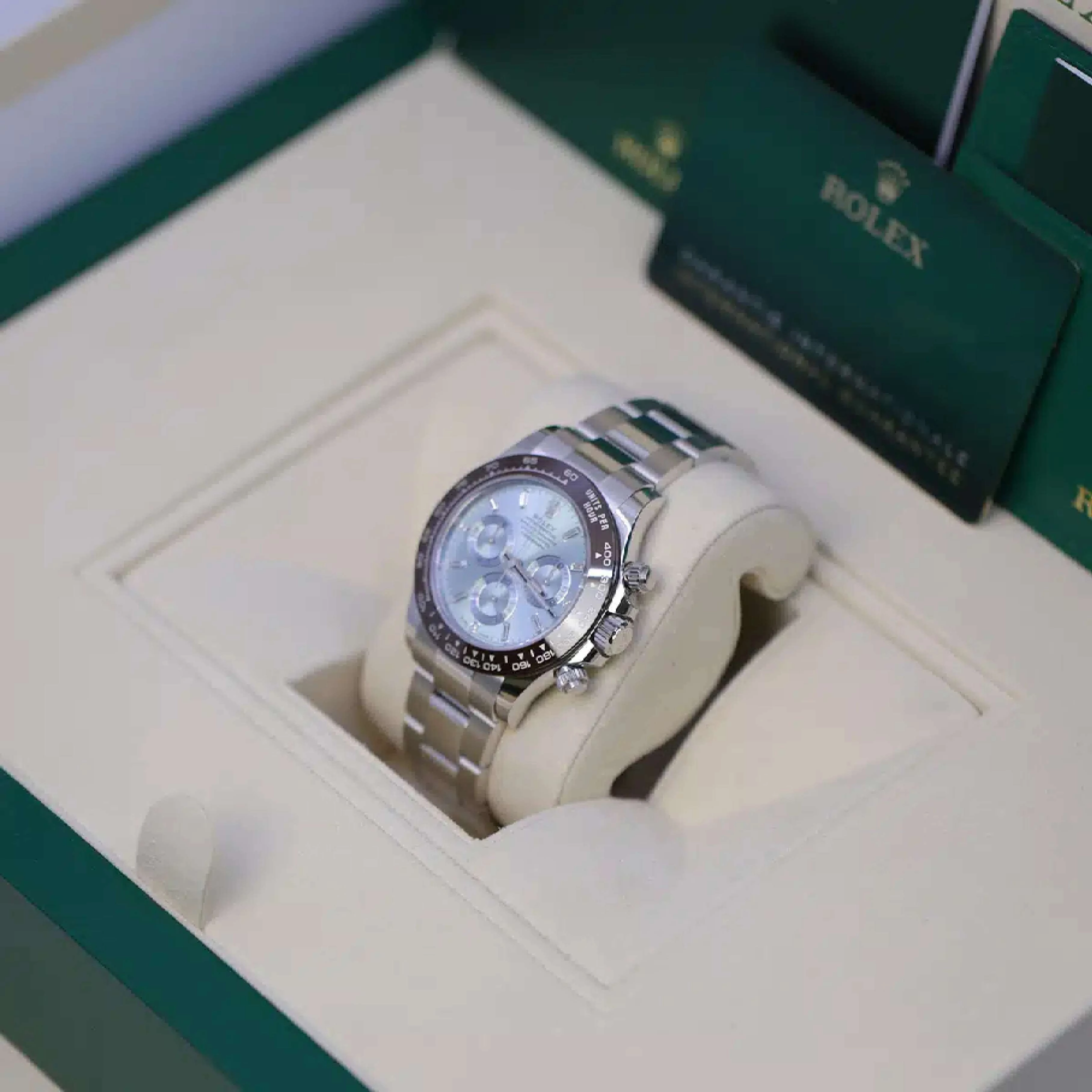Rolex Cosmograph Daytona 40mm - Ref: 116506-0002 - Ice Blue Index Dial & Ceramic Bezel, Platinum Oyster Bracelet Men's Watch