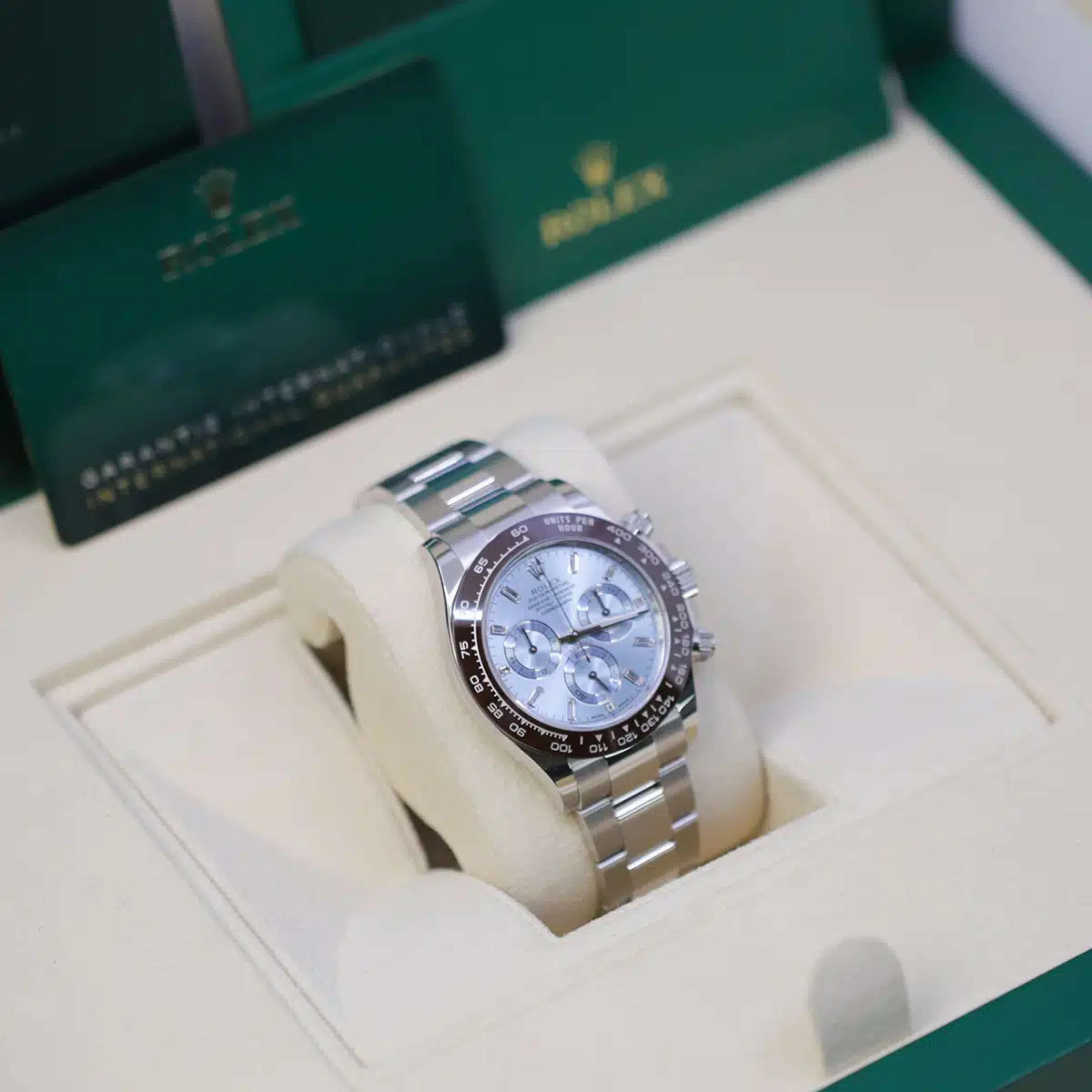 Rolex Cosmograph Daytona 40mm - Ref: 116506-0002 - Ice Blue Index Dial & Ceramic Bezel, Platinum Oyster Bracelet Men's Watch