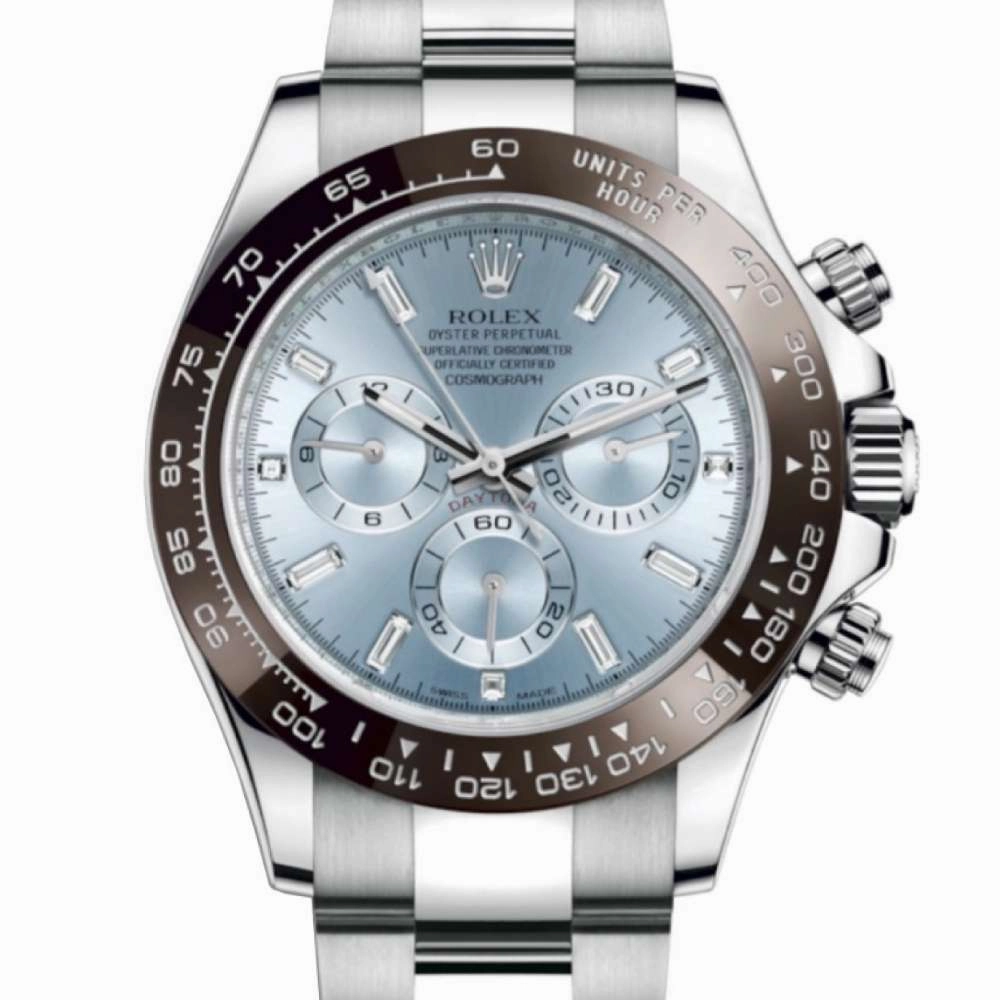 Rolex Cosmograph Daytona 40mm - Ref: 116506-0002 - Ice Blue Index Dial & Ceramic Bezel, Platinum Oyster Bracelet Men's Watch