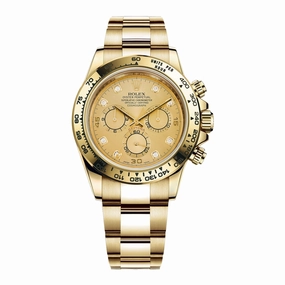Rolex Cosmograph Daytona 40mm - Ref: 116508-0006 - Champagne Diamond Dial, 18K Yellow Gold Oyster Bracelet Men's Watch
