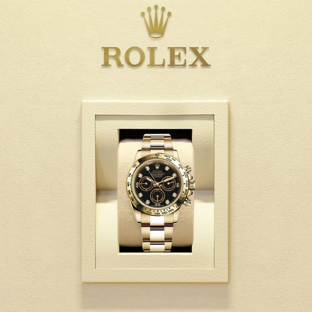 Rolex Cosmograph Daytona 40mm - Ref: 116508-0008 - Black Diamond Dial, 18K Yellow Gold Oyster Bracelet Men's Watch