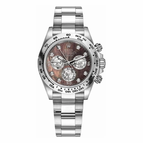 Rolex Cosmograph Daytona 40mm - Ref: 116509-0044 - Black Mother of Pearl Diamond Dial, 18K White Gold Oyster Bracelet Men's Watch