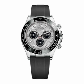Rolex Cosmograph Daytona 40mm - Ref: 116519ln-0038 - Meteorite & Black Index Dial & Ceramic Bezel, 18K White Gold Case Black Oysterflex Bracelet Men's Watch