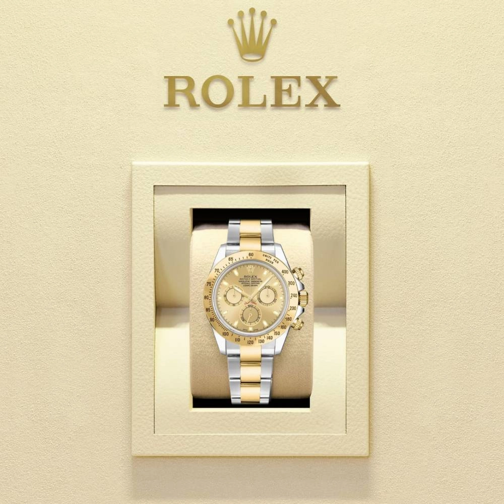 Rolex Cosmograph Daytona 40mm - Ref: 116523chs - Champagne Index Dial & Gold Bezel, Two Tone Stainless Steel & 18K Yellow Gold Oyster Bracelet Men's Watch