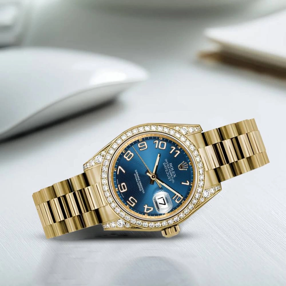 Rolex Datejust 31mm - Ref: 178158 blcap - Blue Dial, 18K Yellow Gold Presidential Bracelet Women's Watch