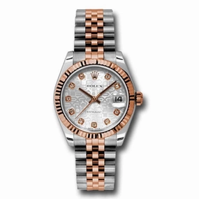 Rolex Datejust 31mm - Ref: 178271 sjdj - Silver Jubilee Diamond Dial, Two Tone Stainless Steel & 18K Rose Gold Jubilee Bracelet Women's Watch