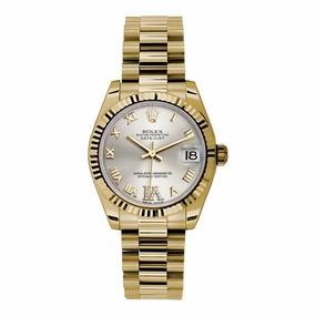 Rolex Datejust 31mm - Ref: 178278 sdrp - Silver Dial, 18K Yellow Gold President Bracelet Women's Watch