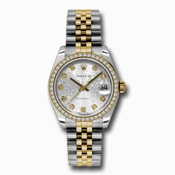 Rolex Datejust 31mm - Ref: 178383 sjdj - Silver Jubilee Diamond Dial & Diamond Bezel, Two Tone Stainless Steel & 18K Yellow Gold Jubilee Bracelet Women's Watch