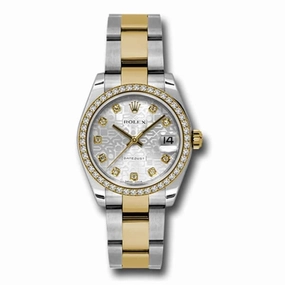 Rolex Datejust 31mm - Ref: 178383 sjdo - Silver Jubilee Diamond Dial & Diamond Bezel, Two Tone Stainless Steel & 18K Yellow Gold Oyster Bracelet Women's Watch