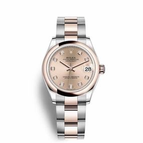Rolex Datejust 31mm - Ref: 278241-0023 - Rose Diamond Dial, Two Tone Stainless Steel & 18K Rose Gold Oyster Bracelet Women's Watch