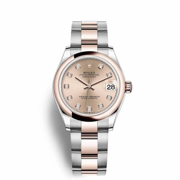 Rolex Datejust 31mm - Ref: 278241-0023 - Rose Diamond Dial, Two Tone Stainless Steel & 18K Rose Gold Oyster Bracelet Women's Watch