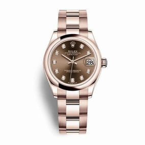 Rolex Datejust 31mm - Ref: 278245-0015 - Chocolate Dial, 18K Rose Gold Oyster Bracelet Women's Watch