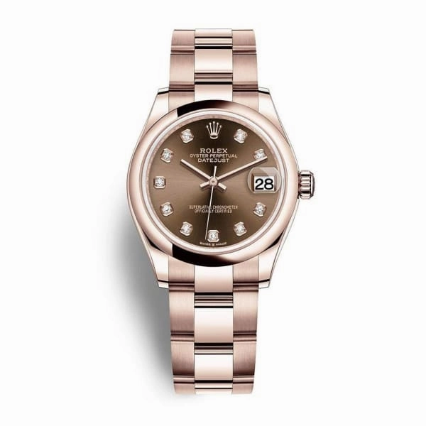 Rolex Datejust 31mm - Ref: 278245-0015 - Chocolate Dial, 18K Rose Gold Oyster Bracelet Women's Watch