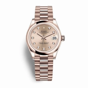 Rolex Datejust 31mm - Ref: 278245-0030 - Rose Dial, 18K Rose Gold President Bracelet Women's Watch