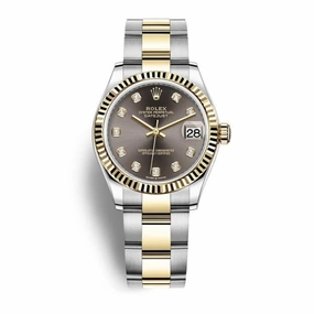 Rolex Datejust 31mm - Ref: 278273-0021 - Dark Grey Diamond Dial, Two Tone Stainless Steel & 18K Yellow Gold Oyster Bracelet Women's Watch