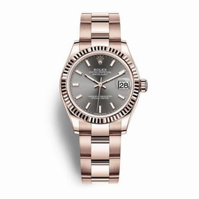 Rolex Datejust 31mm - Ref: 278275-0026 - Rhodium Grey Dial, 18K Rose Gold Oyster Bracelet Women's Watch