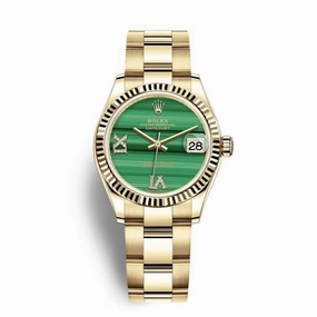 Rolex Datejust 31mm - Ref: 278278-0003 - Green Dial, 18K Yellow Gold Oyster Bracelet Women's Watch