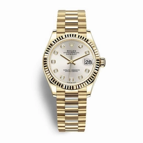 Rolex Datejust 31mm - Ref: 278278-0034 - Silver Dial, 18K Yellow Gold President Bracelet Women's Watch