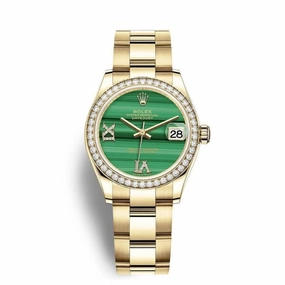 Rolex Datejust 31mm - Ref: 278288rbr-0003 - Green Dial, 18K Yellow Gold Oyster Bracelet Women's Watch