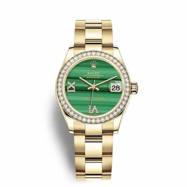 Rolex Datejust 31mm - Ref: 278288rbr-0003 - Green Dial, 18K Yellow Gold Oyster Bracelet Women's Watch