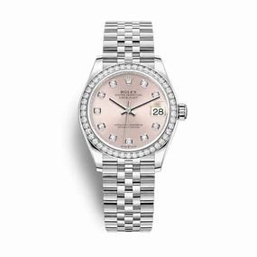 Rolex Datejust 31mm - Ref: 278384rbr-0036 - Pink Diamond Dial & Diamond Bezel, Stainless Steel Jubilee Bracelet Women's Watch
