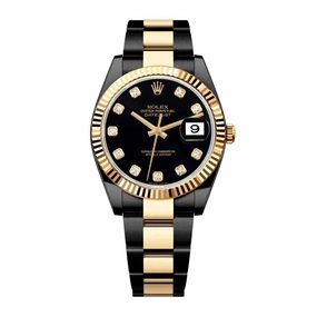 Rolex Datejust 36mm - Ref: 116233BKDO (PVD) - Black Diamond Dial, Two Tone Black PVD & 18K Yellow Gold Oyster Bracelet Watch