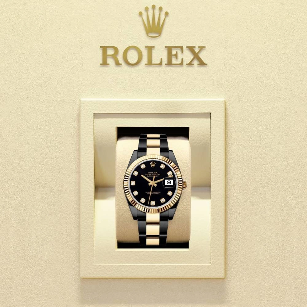 Rolex Datejust 36mm - Ref: 116233BKDO (PVD) - Black Diamond Dial, Two Tone Black PVD & 18K Yellow Gold Oyster Bracelet Watch