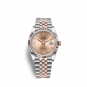 Rolex Datejust 36mm - Ref: 126231-0027 - Rose Roman Diamond Dial, Two Tone Stainless Steel & 18K Rose Gold Jubilee Bracelet Watch