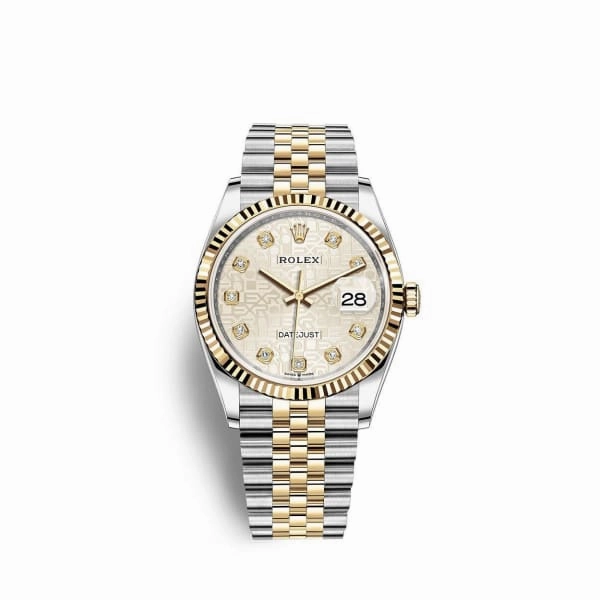 Rolex Datejust 36mm - Ref: 126233-0027 - Silver Jubilee Diamond Dial, Two Tone Stainless Steel & 18K Yellow Gold Jubilee Bracelet Watch
