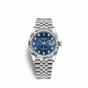 Rolex Datejust 36mm - Ref: 126234-0037 - Blue Diamond Dial, Stainless Steel Jubilee Bracelet Watch
