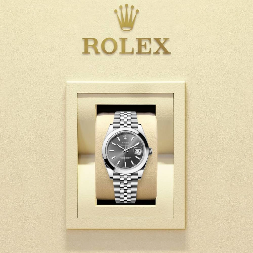 Rolex Datejust 41mm - Ref: 126300-0008 - Slate Grey Dial, Stainless Steel Jubilee Bracelet Men's Watch