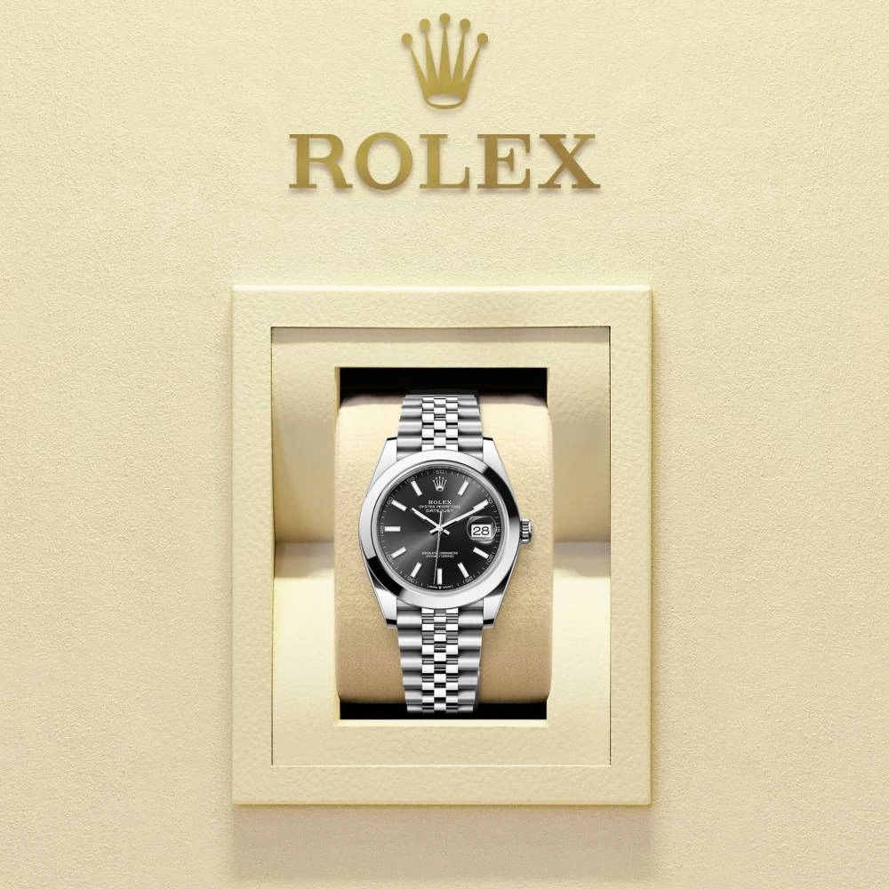 Rolex Datejust 41mm - Ref: 126300-0012 - Black Dial, Stainless Steel Jubilee Bracelet Men's Watch