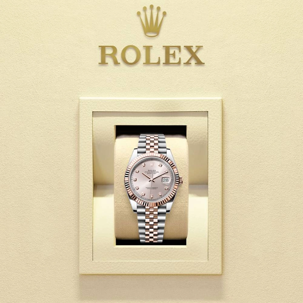 Rolex Datejust 41mm - Ref: 126331-0007 - Sundust Diamond Dial, Two Tone Stainless Steel & 18K Rose Gold Oyster Bracelet Men's Watch